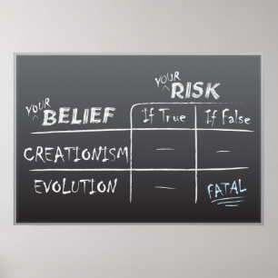 Skapelse vs. evolution poster