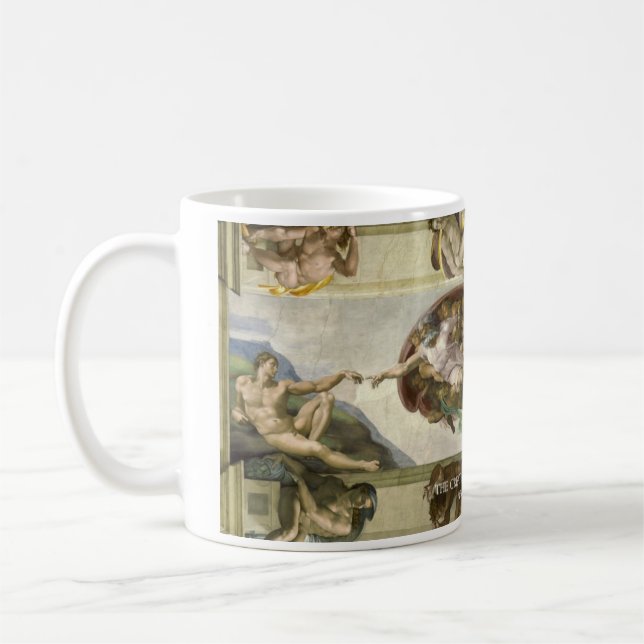 Skapelsen av Adam den historiska muggen Kaffemugg (Vänster)
