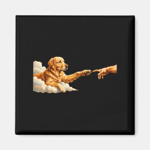 Skapelsen Av Adam Golden Retriever Rolig Hund Paro Magnet