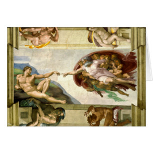 Skapelsen av Adam vid Michelangelo konst Hälsningskort