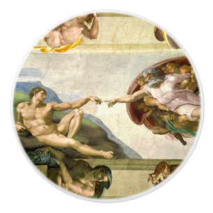 Skapelsen av Adam vid Michelangelo konst Knopp