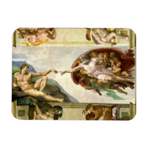 Skapelsen av Adam vid Michelangelo konst Magnet