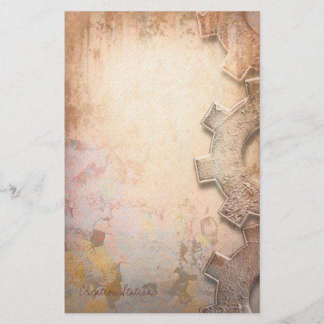 Skapelsestation - Steampunk brevpapper (Framsida)