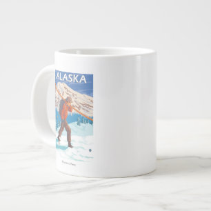 Skåpfartyg med Snö Skis - Vintage resor 3 Jumbo Mugg