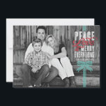 Skåpfoto med blått menyfliksformat Helgdag Julkort<br><div class="desc">Modern. Söt. Oskadligt. Det här festliga helgdag handlar om att fira säsongen och är endast designat för Zazzle. Banderollaccent utskrivet med en fetstil med en blandning av typsnitt, figursätter dina favoritfoton med kärlek. Lägg till ett kuvert Helgdag Frimärke från vår omfattande postsamling för att matcha perfekt med hälsning. Kuvert, stomme...</div>