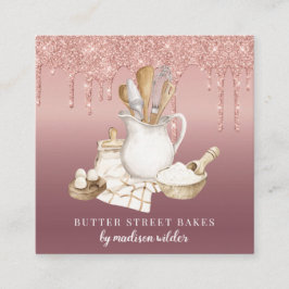 Skåpor i bakeriparker Glitter Ro Guld Fyrkantigt Visitkort