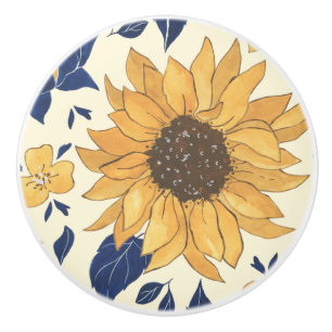 Skåporna, blått och Gult, solblommor Knopp