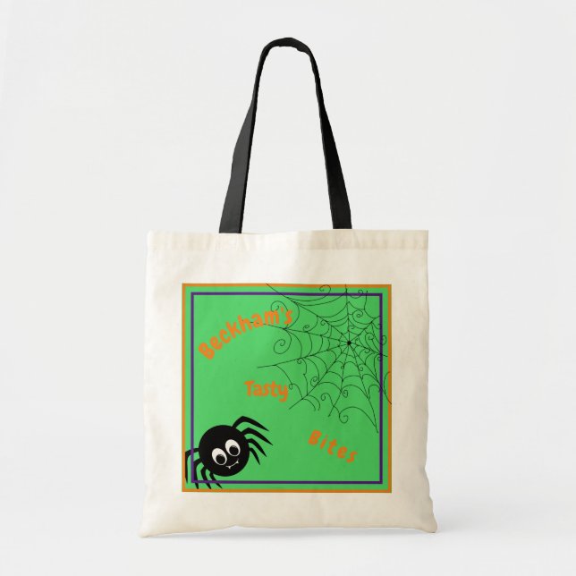 Skåpstuckning Spider Halloween-budgetens tobag Tygkasse (Framsidan)