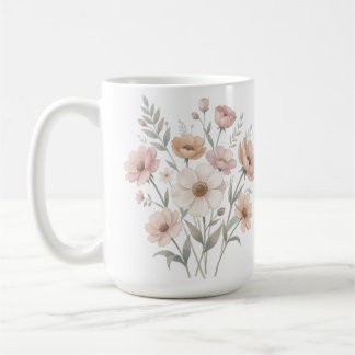 Skär Anemonbukett Vattenfärg Mjukhet Kaffemugg