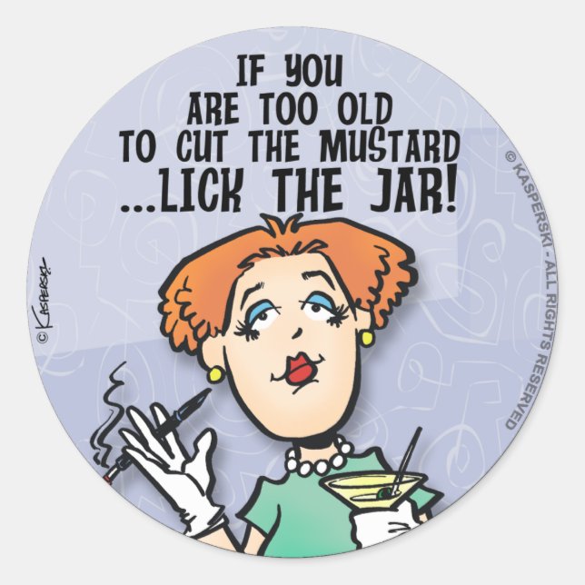 Skär av senap runt klistermärke (Framsida)