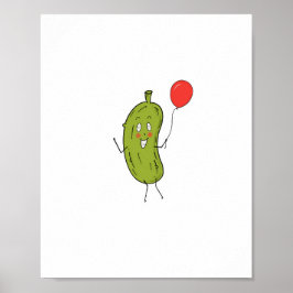 Skär grön inlagd gurka poster