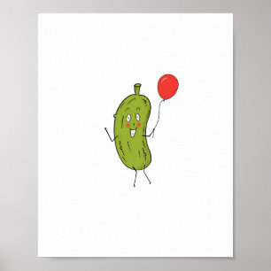 Skär grön inlagd gurka poster