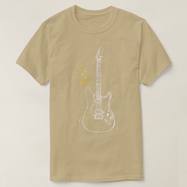 Skär guitaranteckningar, guitaristisk skjorta, gui t shirt (Design framsida)