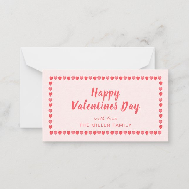 Skär hjärtans dag mini anteckningskort (Framsida)