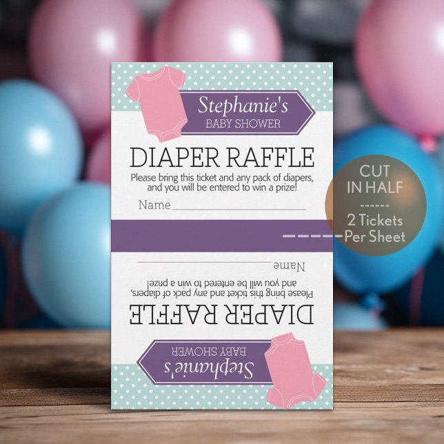 Skär i hälften för 2 dykare raffle - babystöldflic (Custom Diaper Raffle Tickets)