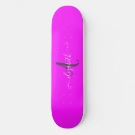 Skär neonmonogram mini skateboard bräda 18,5 cm