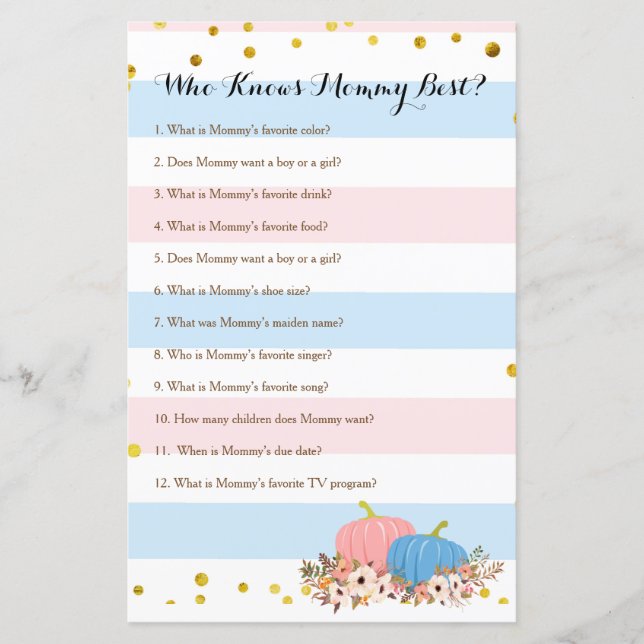 Skär och blå pumpa vem känner mamman bäst spel (Framsida)