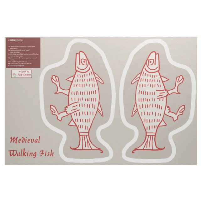 Skär och sej medeltida vandrande fisk tyg (Yard)