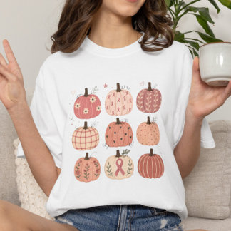 Skär Oktober Bröstcancer Medvetenhet Skär Pumpa T Shirt