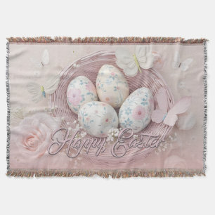 Skär påskglädje med blomster motiv filt