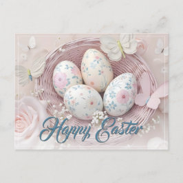 Skär påskglädje med blomster motiv helg vykort