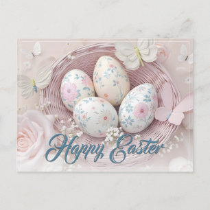 Skär påskglädje med blomster motiv helg vykort