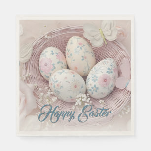 Skär påskglädje med blomster motiv pappersservett