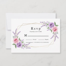 Skär ros Lavendel Geometrisk Bröllop RSVP-kort OSA Kort