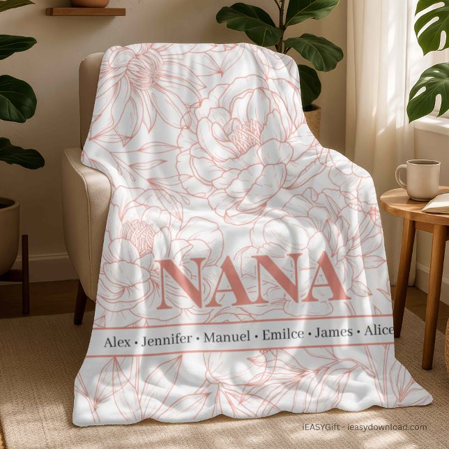 Skär Rosa Anpassade NANA Namn Fleecefilt (Skapare uppladdad)