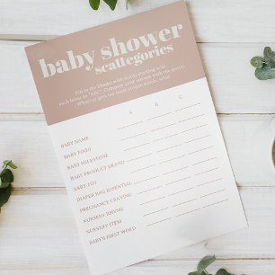 Skär sandstens typografi Baby Scattegories spel Flygblad