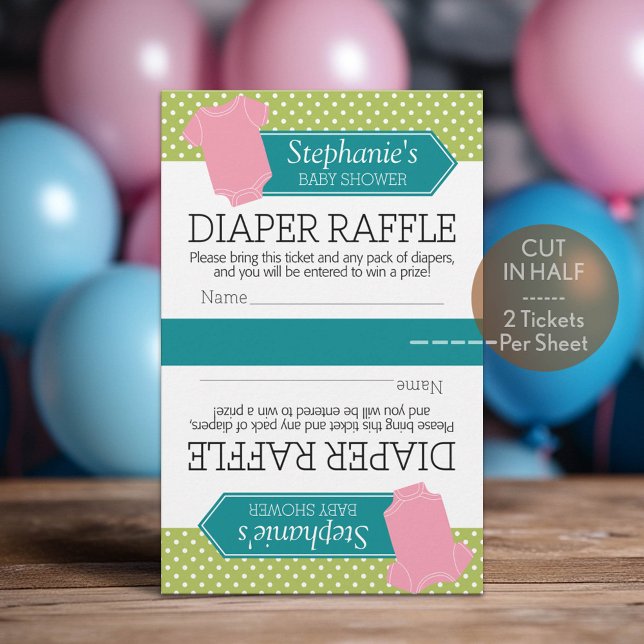 Skär till hälften för 2 dagare Raffle Biljett Flic (Custom Diaper Raffle Tickets)