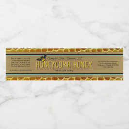 Skär upp honungsbehållarens omslag runt Guld-etike Vattenflaskor Etikett