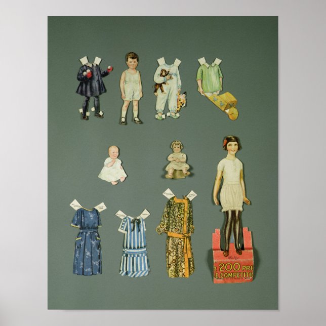 Skär ut dockor och kläder, sena 1920-talet-tidigt  poster (Framsidan)