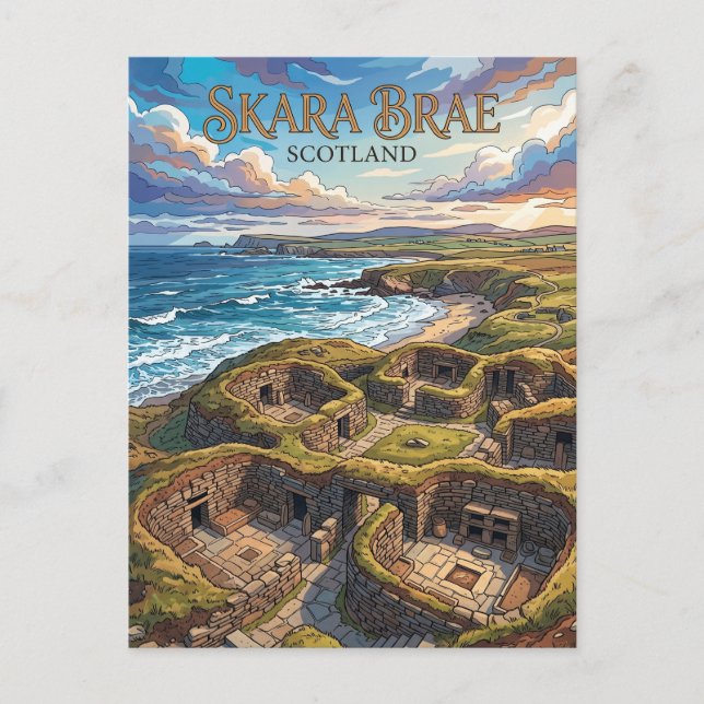 Skara Brae Skottland Vykort (Framsida)