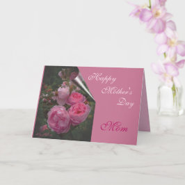 Skåra för mors dag med rosa ros kort
