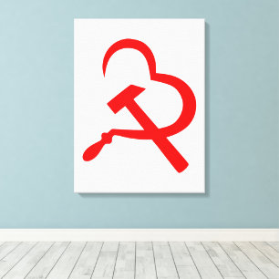 Skära och hammare, hjärta, kärlek, kommunism canvastryck