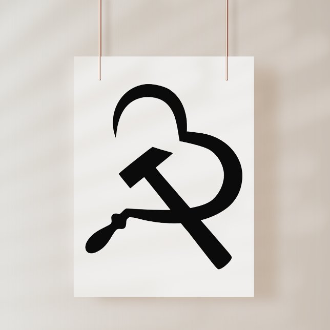 Skära och hammare, hjärta, kärlek, kommunism poster (Skapare uppladdad)
