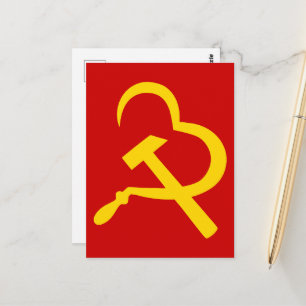 Skära och hammare, hjärta, kärlek, kommunism vykort