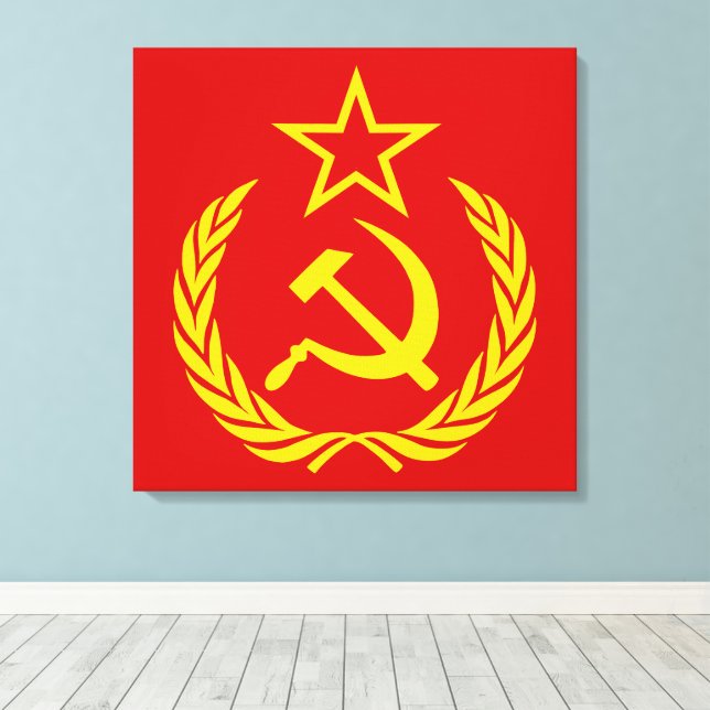 Skära och hammare, USSR, CCCP, kommunism Canvastryck (Insitu (trägolv))