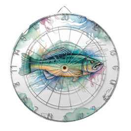 Skarbord - Vattenfärgsserie: Bass Darttavla