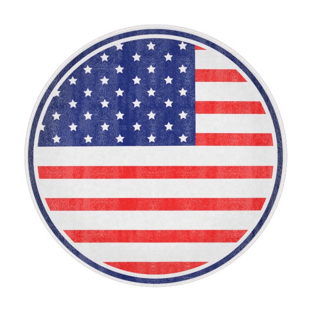 Skärbräda "Amerikansk flagg Patriotisk cirkel USA (Framsidan)