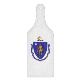 Skärbräda av glas med Massachusetts flagga