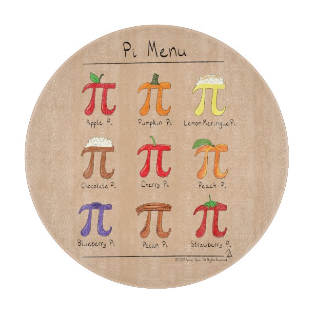 Skärbräda för paj för dag för Pi för Math för (Framsidan)