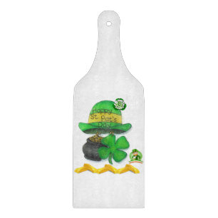 Skärbräda i glas Lycka St. Patrick's Day