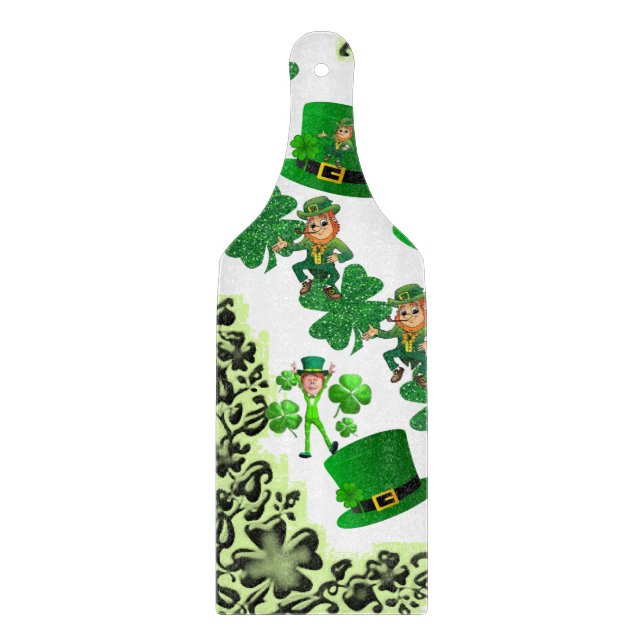 Skärbräda i glas Lycka St. Patrick's Day (Framsidan)