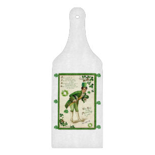 Skärbräda i glas Lycka till St. Patricks dag