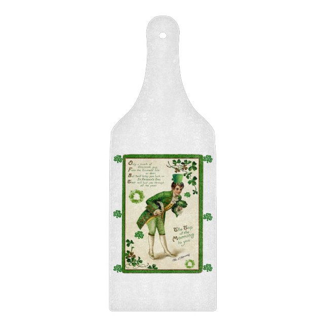 Skärbräda i glas Lycka till St. Patricks dag (Framsidan)
