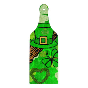 Skärbräda i glas Lycka till St. Patricks dag