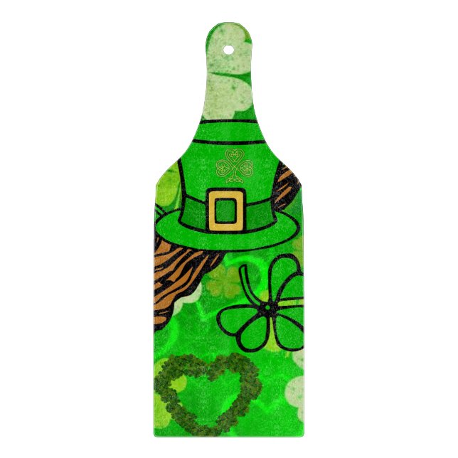 Skärbräda i glas Lycka till St. Patricks dag (Framsidan)