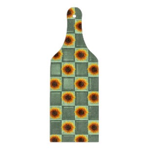Skärbräda i glas Solros